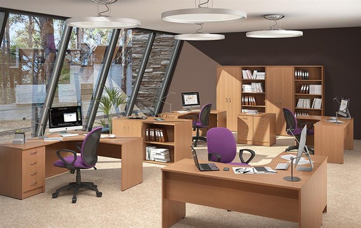 Офисный набор мебели IMAGO три стола, 2 шкафа, стеллаж, тумба в Нальчике - изображение 2